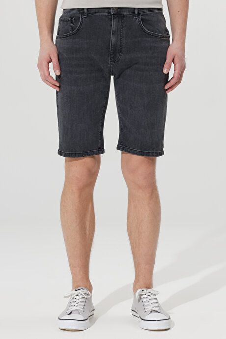 Slim Fit Slim Fit Cotton Stretchy Gray Denim Shorts 4A0223200009GRI