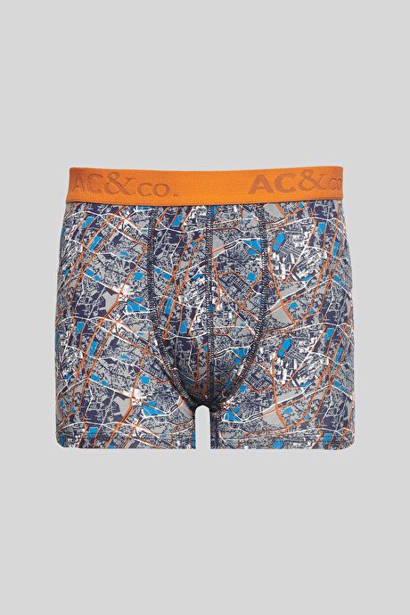 Patterned 3-Piece Black-Orange Boxers 4A03231P3010STC