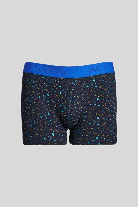 Patterned 3-Piece Navy Blue-Sax Boxers 4A03231P3012LSX