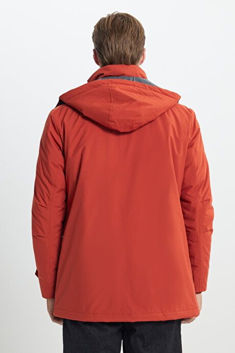 Standard Fit Regular Fit Hooded Cold Proof Tile Coat 4A0723100005KMT