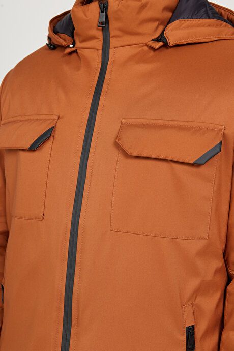 Standard Fit Regular Fit Hooded Tile Coat 4A072424100012KMT