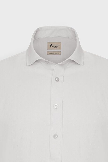 Easy Ironable Cotton Slim Fit Slim Fit Slim Fit Classic Collar Dobby White Shirt 4A2000000060BYZ