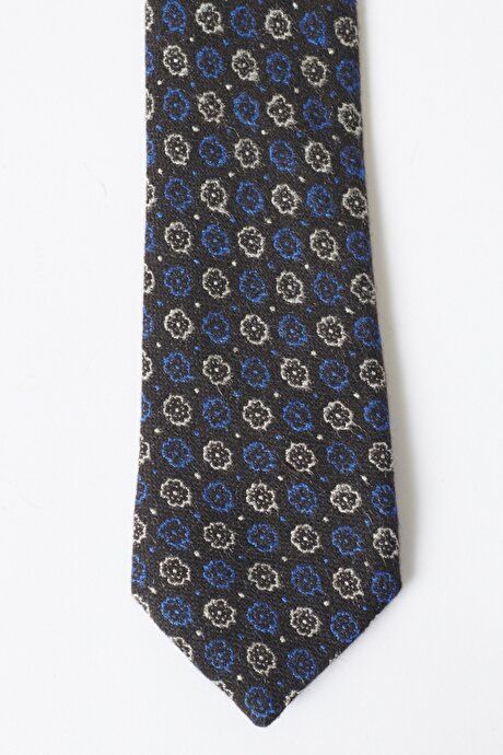 Patterned Classic Coffee-Beige-Blue Tie 4A2122100066KBM