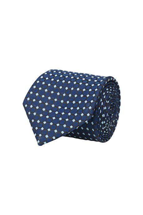 Patterned Classic Navy Blue Tie 4A2122200019LAC