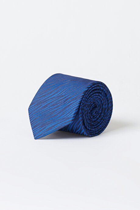 Patterned Classic Blue-Navy Blue Tie 4A2122200029MLI