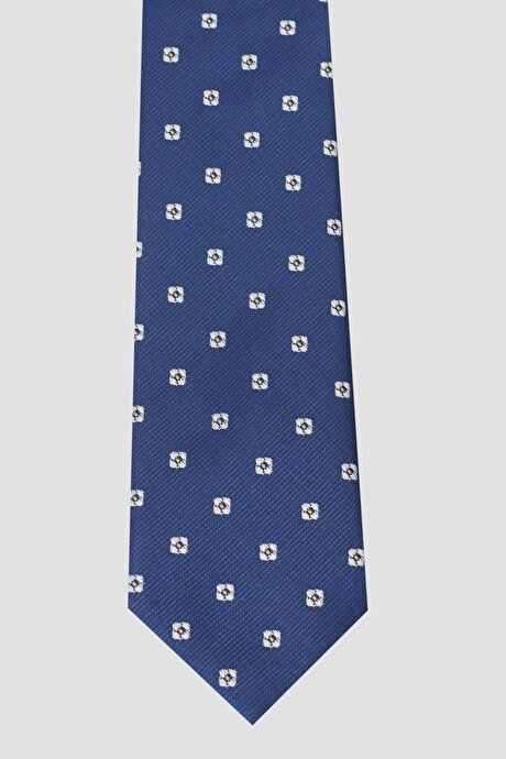 Patterned Classic Navy Blue Tie 4A2122200038LAC