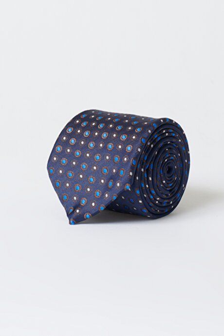 Patterned Navy Blue Tie 4A2122200054LAC