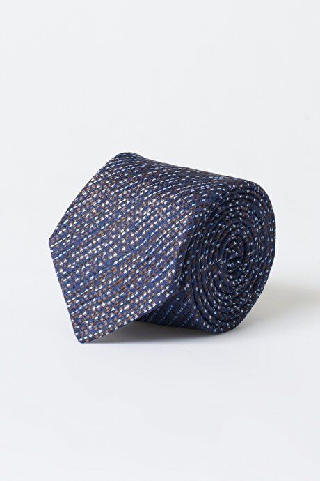 Patterned Classic Brown-Blue Tie 4A2122200078KVM