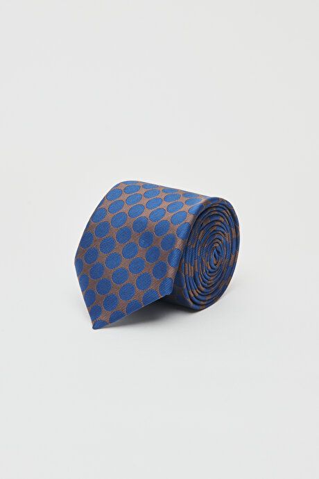 Patterned Brown-Navy Blue Tie 4A2122200080KHL