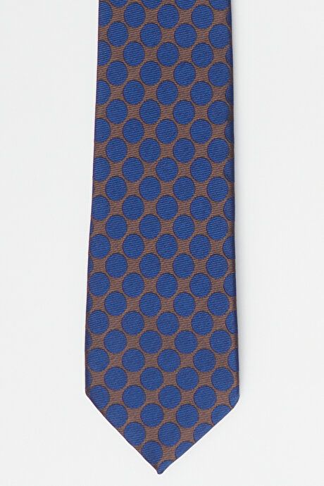 Patterned Brown-Navy Blue Tie 4A2122200080KHL