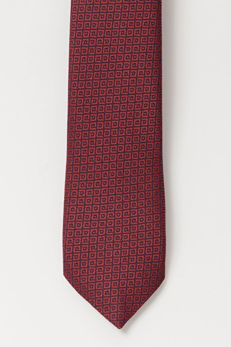 Patterned Burgundy-Navy Blue Tie 4A2123100039BRL