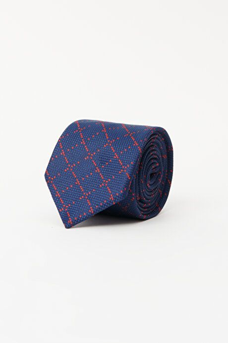 Patterned Navy Blue-Red Tie 4A2123100051LKM