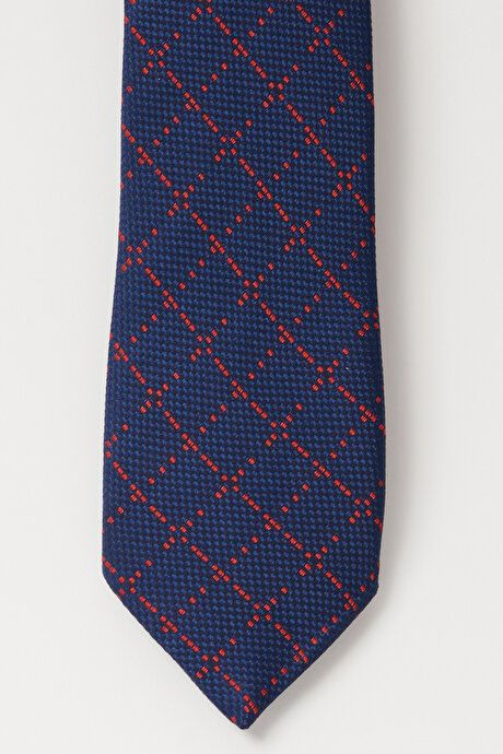 Patterned Navy Blue-Red Tie 4A2123100051LKM