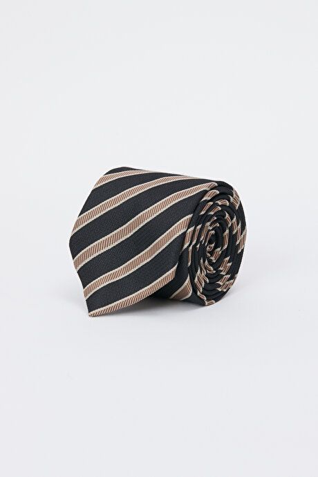 Patterned Black-Beige Tie 4A2123100063SIB