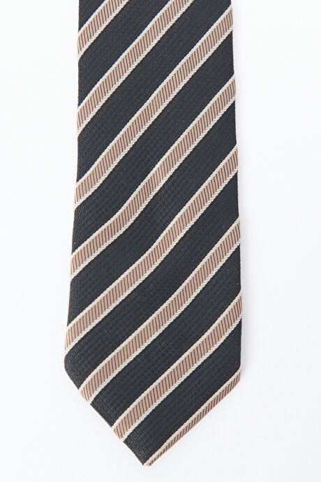 Patterned Black-Beige Tie 4A2123100063SIB