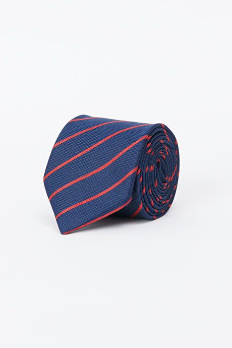 Patterned Navy Blue-Red Tie 4A2123100069LKM