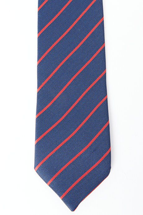 Patterned Navy Blue-Red Tie 4A2123100069LKM