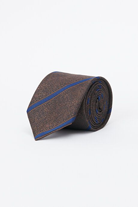 Patterned Brown-Navy Blue Tie 4A2123100071KHL