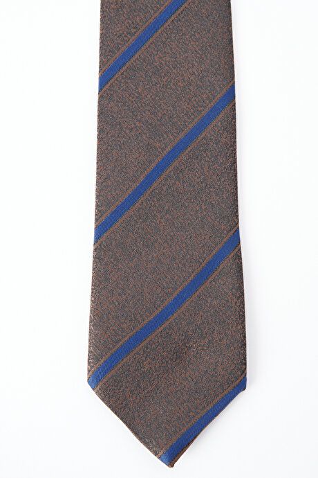 Patterned Brown-Navy Blue Tie 4A2123100071KHL