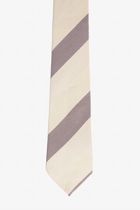 Patterned Coffee-Beige Tie 4A2124200026KHJ