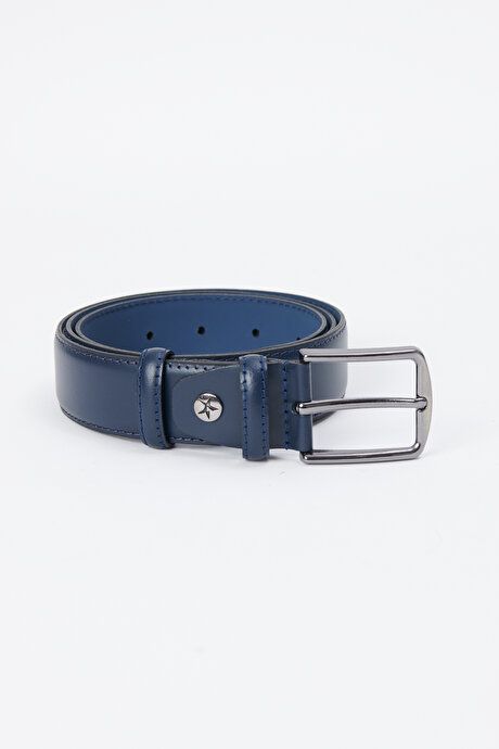 100% Genuine Leather Navy Blue Belt 4A2423100100LAC