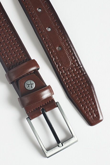 Patterned Classic Brown Belt 4A2423100204KHV