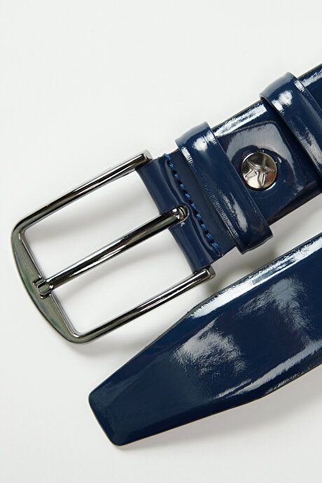 Patent Leather Navy Blue Belt 4A2423200001LAC