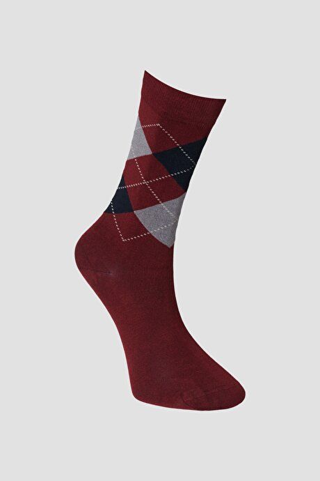 Single Patterned Bambulu Burgundy Socks 4A2522100009BRD