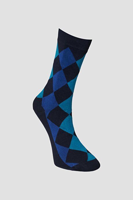 Patterned Bambulu Socket Navy-Blue Socks 4A2522100040LAM