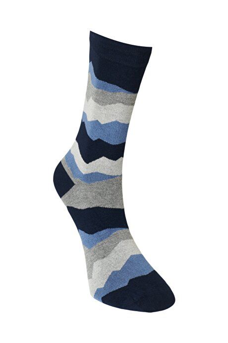 Bambulu Single Navy-Blue-Gray Socks 4A2522100082LMG