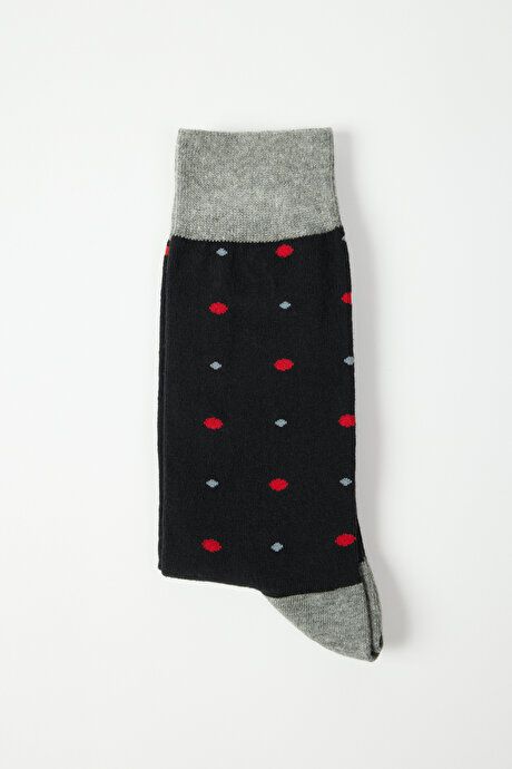 Patterned Socket Black-Gray Socks 4A2523100015syg