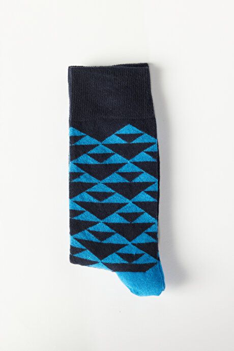 Patterned Socket Navy Blue-Blue Socks 4A2523100019LAM