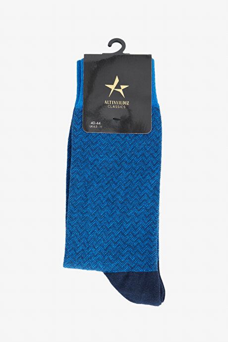 Patterned Cotton Sock Blue-Navy Socks 4A2524100012MLI