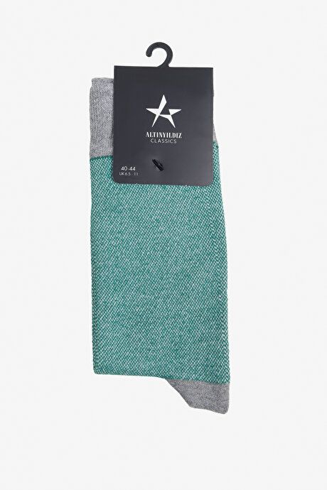 Patterned Bambulu Socket Gray-Green Socks 4A2524100019GYL