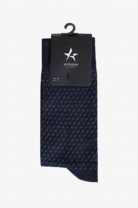 Patterned Bambulu Socket Gray-Navy Socks 4A2524100020GLC