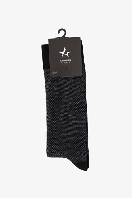 Patterned Cotton Sockette Black-Gray Socks 4A2524100021syg