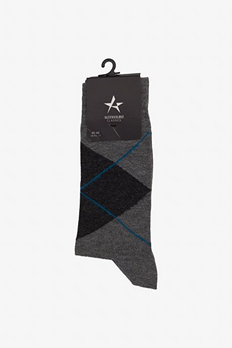 Patterned Bambulu Socket Gray-Anthracite Socks 4A2524100024GAT