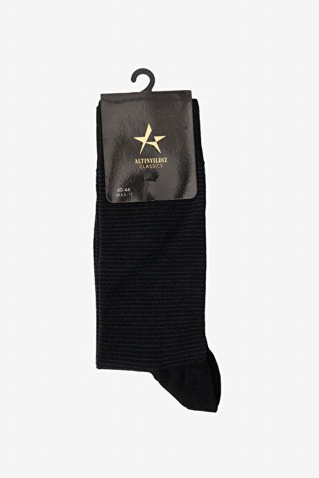 Patterned Bambulu Socket Black-Gray Socks 4A2524100032syg