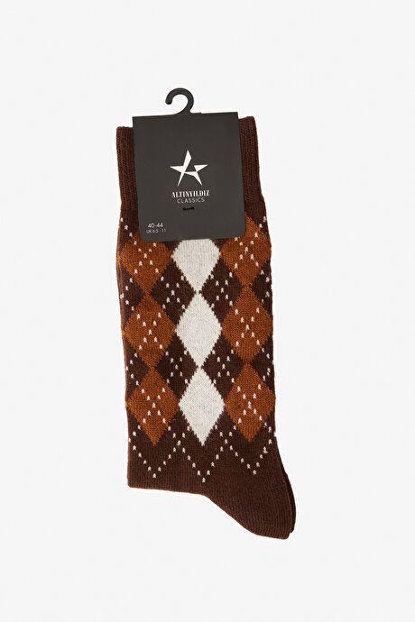 Woolen Brown-Beige Socks 4A2524100037KHJ