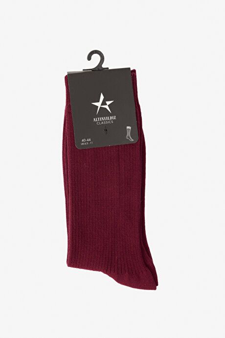 Single Corded Burgundy Socks 4A2524100217BRD