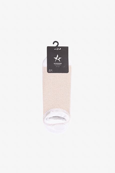 Patterned Single Sneaker White-Beige Socks 4A2524200020BZB