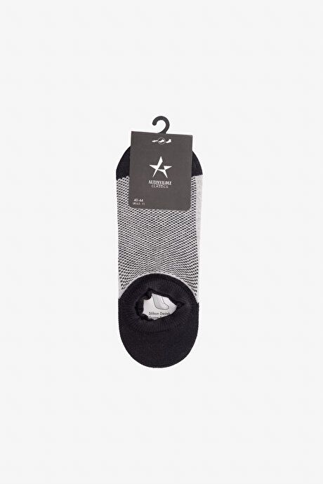 Patterned Single Sneaker Black-Gray Socks 4A2524200020syg