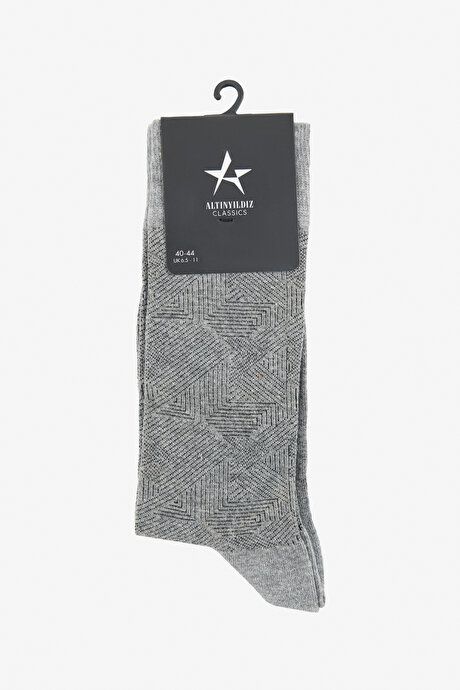 Patterned Single Gray-Black Socks 4A2524200028GSY