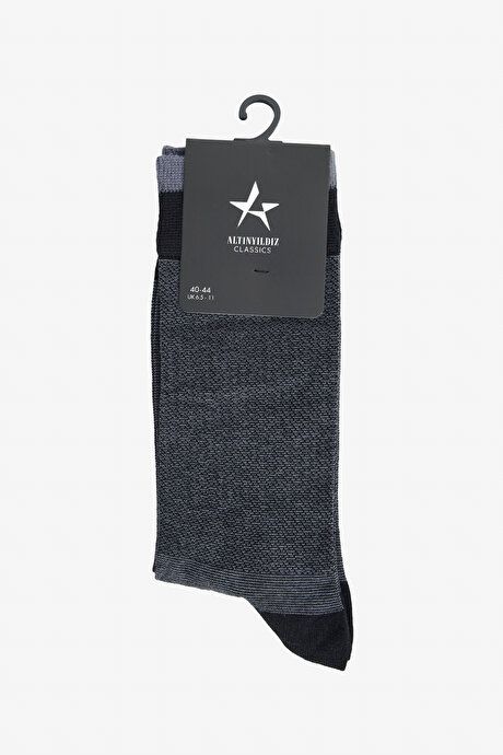 Patterned Single Gray-Black Socks 4A2524200033GSY