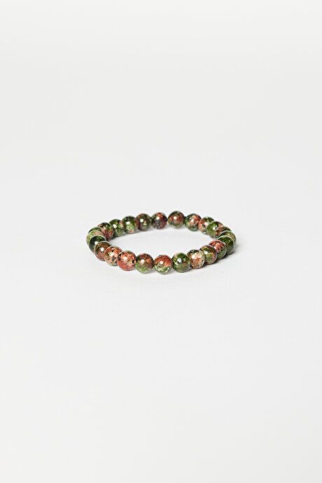 2-Piece Bead-Leather Khaki Bracelet 4A2623200024HAK