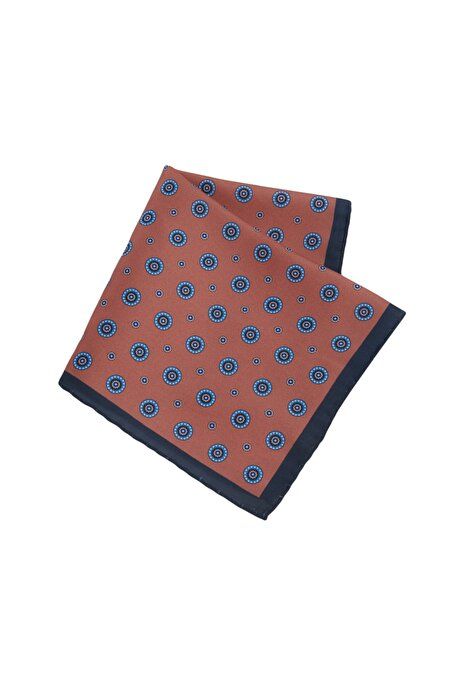 Patterned Classic Brown-Navy Handkerchief 4A2922200012KHL