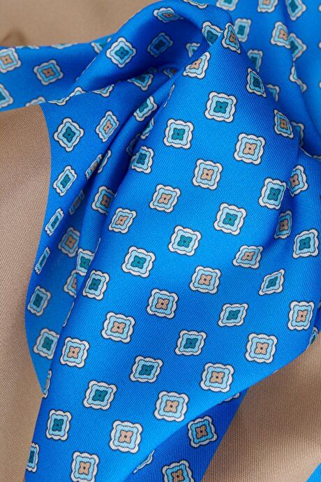 Patterned Blue-Beige Handkerchief 4A2922200032MBJ