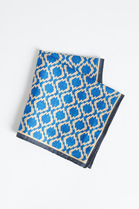 Patterned Blue-Beige Handkerchief 4A2923100014MBJ