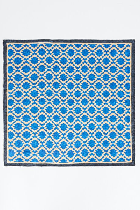 Patterned Blue-Beige Handkerchief 4A2923100014MBJ