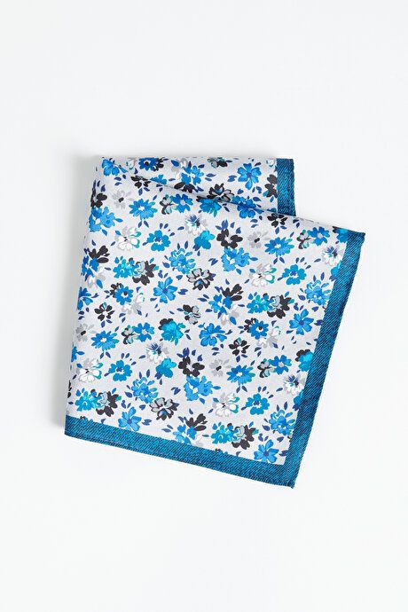 Patterned Gray-Blue Handkerchief 4A2923100033GRM